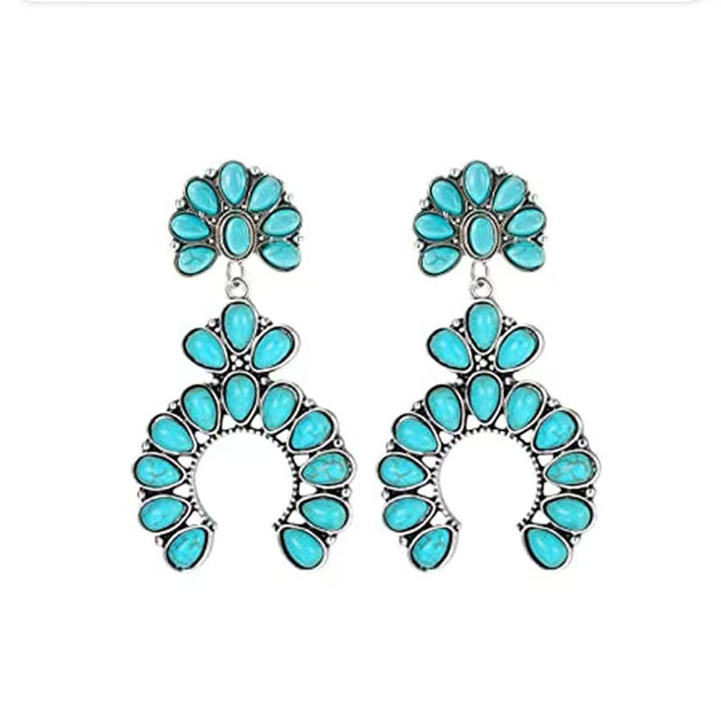 Wholesale Ethnic style earrings turquoise earrings retro bohemian style earrings