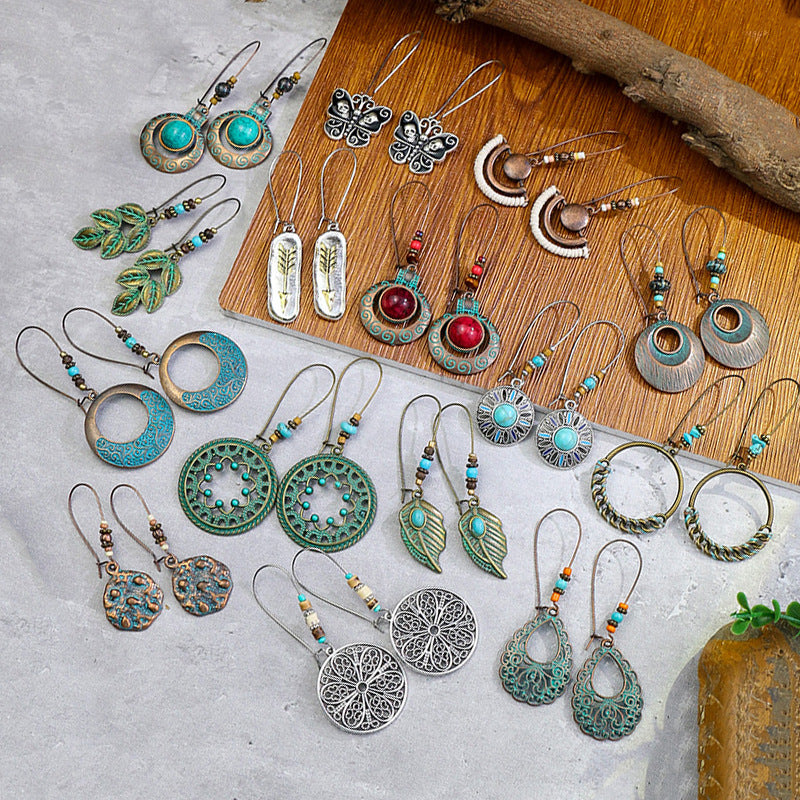 Wholesale Vintage Turquoise Pendant Earrings