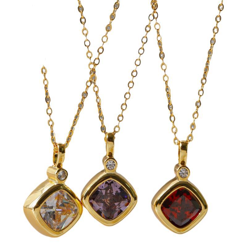 Wholesale  Titanium Steel Zircon Necklace  All-match Pendant  Clavicle Chain