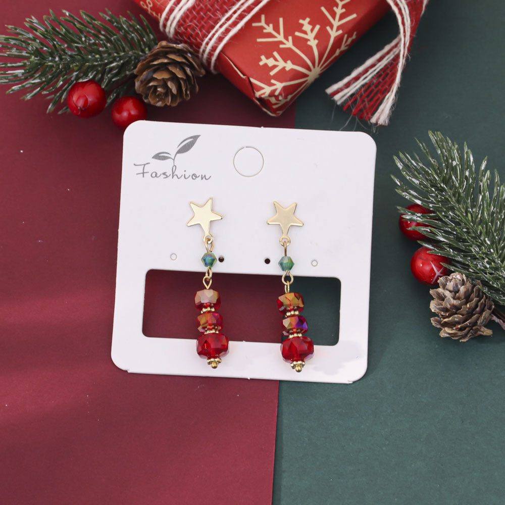 Orecchini in cristallo con stella e fiocco all'ingrosso