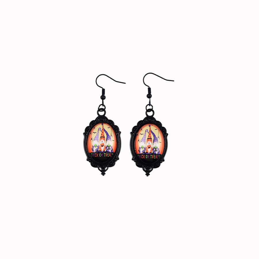 Wholesale  Pendant Earrings Ghost Pumpkin Dark Castle Design Zinc Alloy Electroplated Fashion Jewelry For Party Boutique Resale