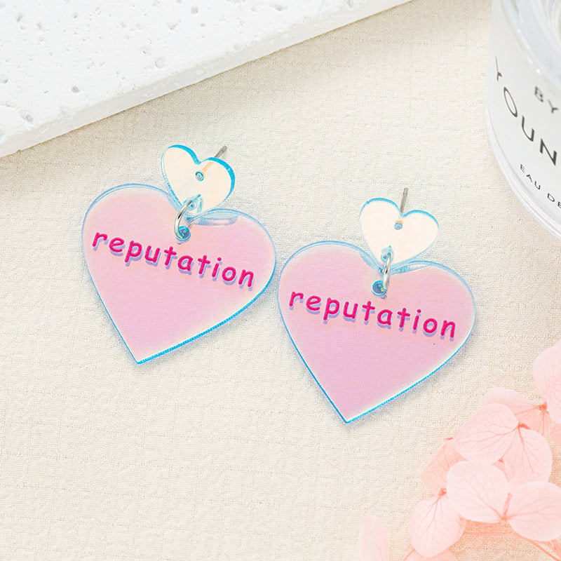 Wholesale Creative Acrylic Earrings Laser Heart Earrings ACC-ES-Jiay012