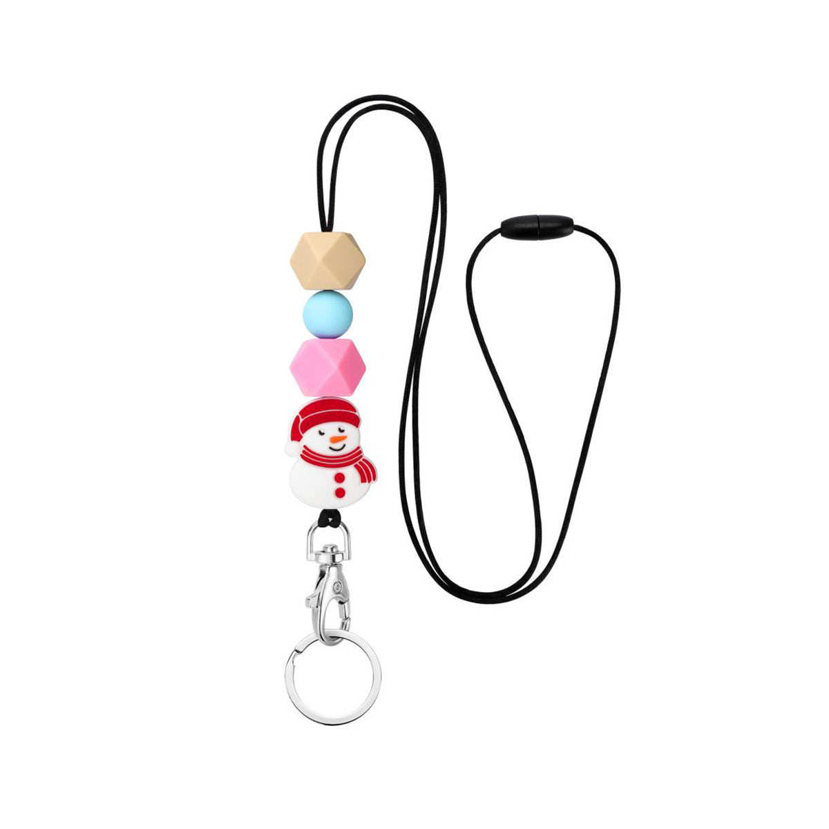 Wholesale Silicone Round Irregular Beaded Christmas Series  Keychains