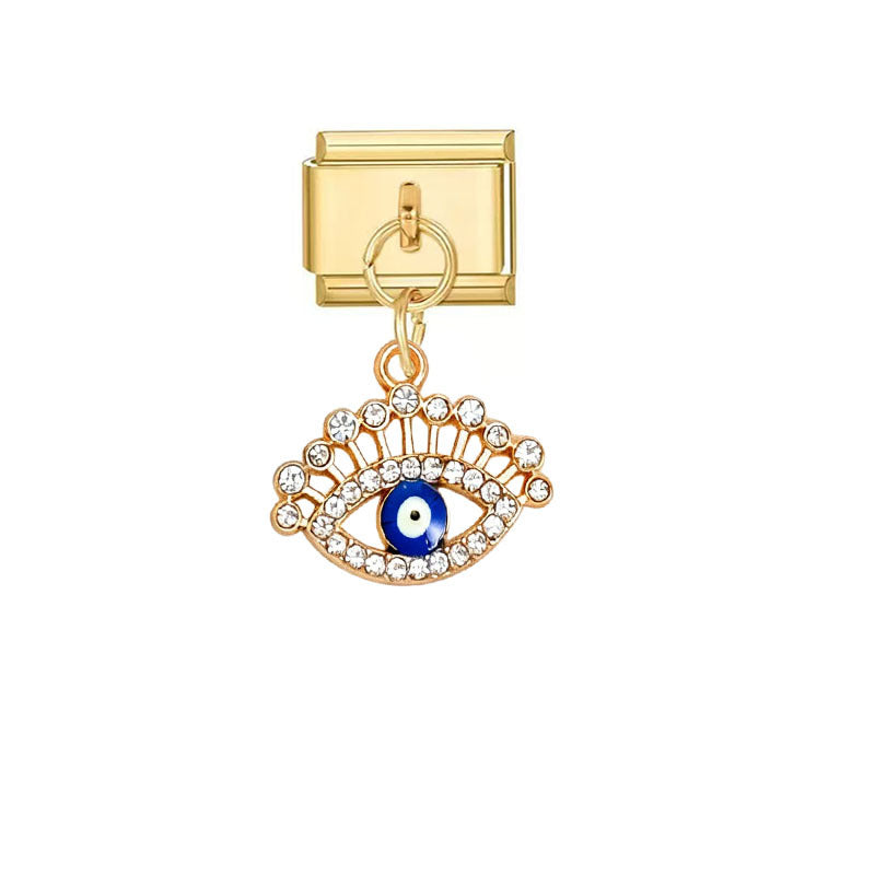 Wholesale Evil Eye Pendants – Alloy with electroplated finish;  DIY jewelry accessories suitable for everyday wear or as gifts