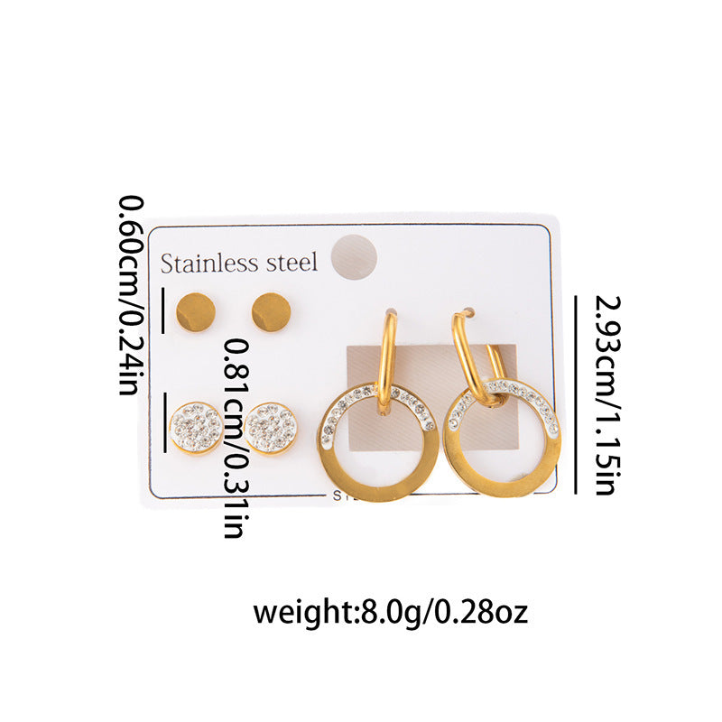 Wholesale Stylish Titanium Steel Love Earrings Set Fashion Jewelry for Party Wear