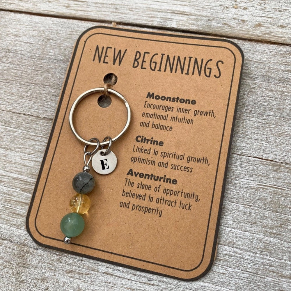 Wholesale Stainless Steel Crystal Peace Keychain with Laser Engraved Tag - Boutique Fashion Accessory