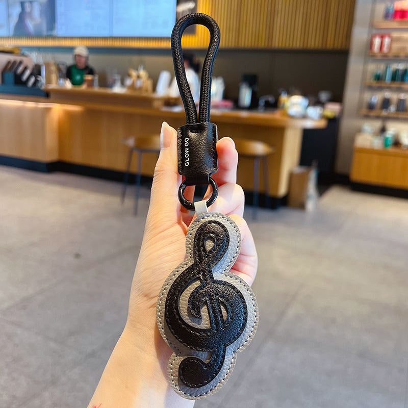 Wholesale Musical Note PU Leather Keychain Cute Couple Bag Charm Fashion Accessory Gift