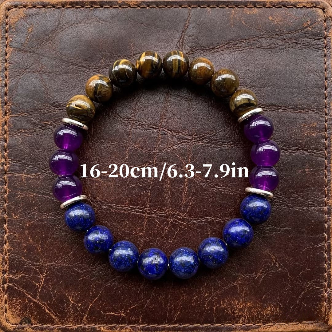 Wholesale Trendy Tiger Eye Stone Beaded Bracelet Unisex Jewelry Accessory Gift