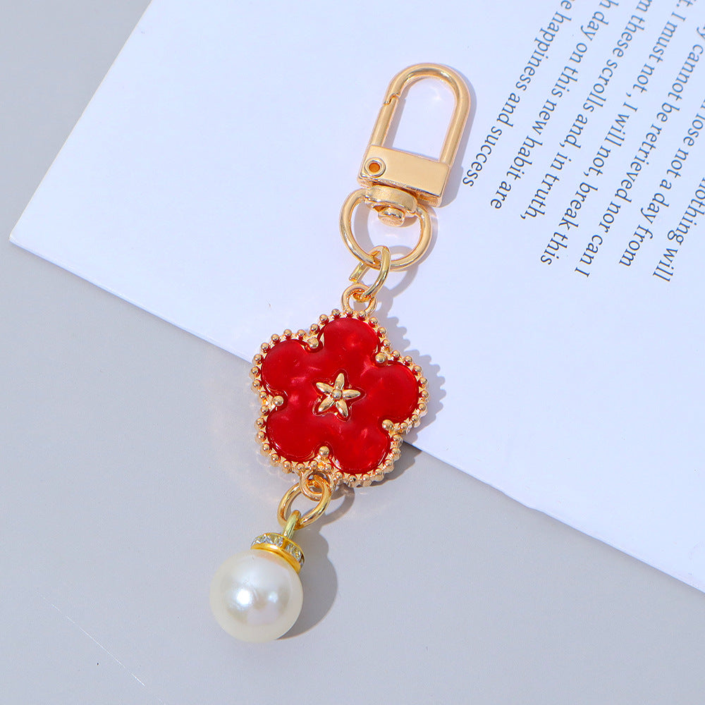 Wholesale Sweet Floral Pearl Keychain Bag Pendant Fashion Accessory Boutique Resale