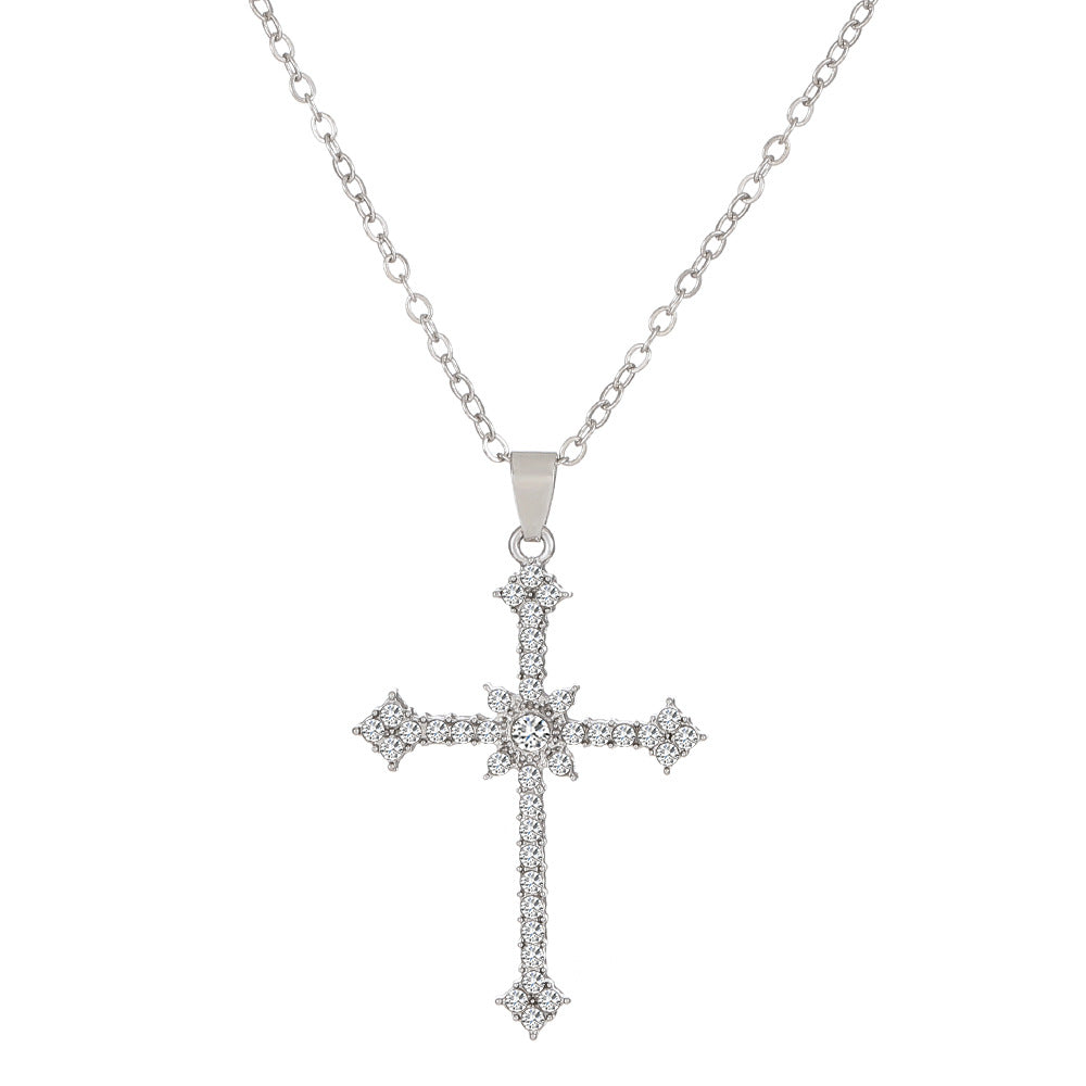 Wholesale Zircon Virgin Cross Necklace ACC-NE-MY004