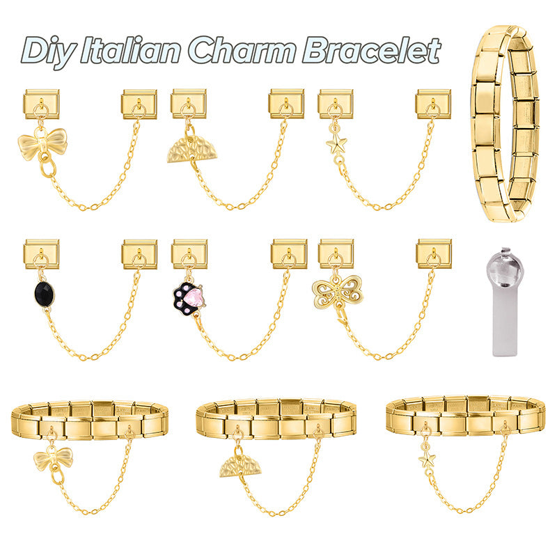 Wholesale Italian double hanging DIY Composable Bracelet Charms DIY Bracelets