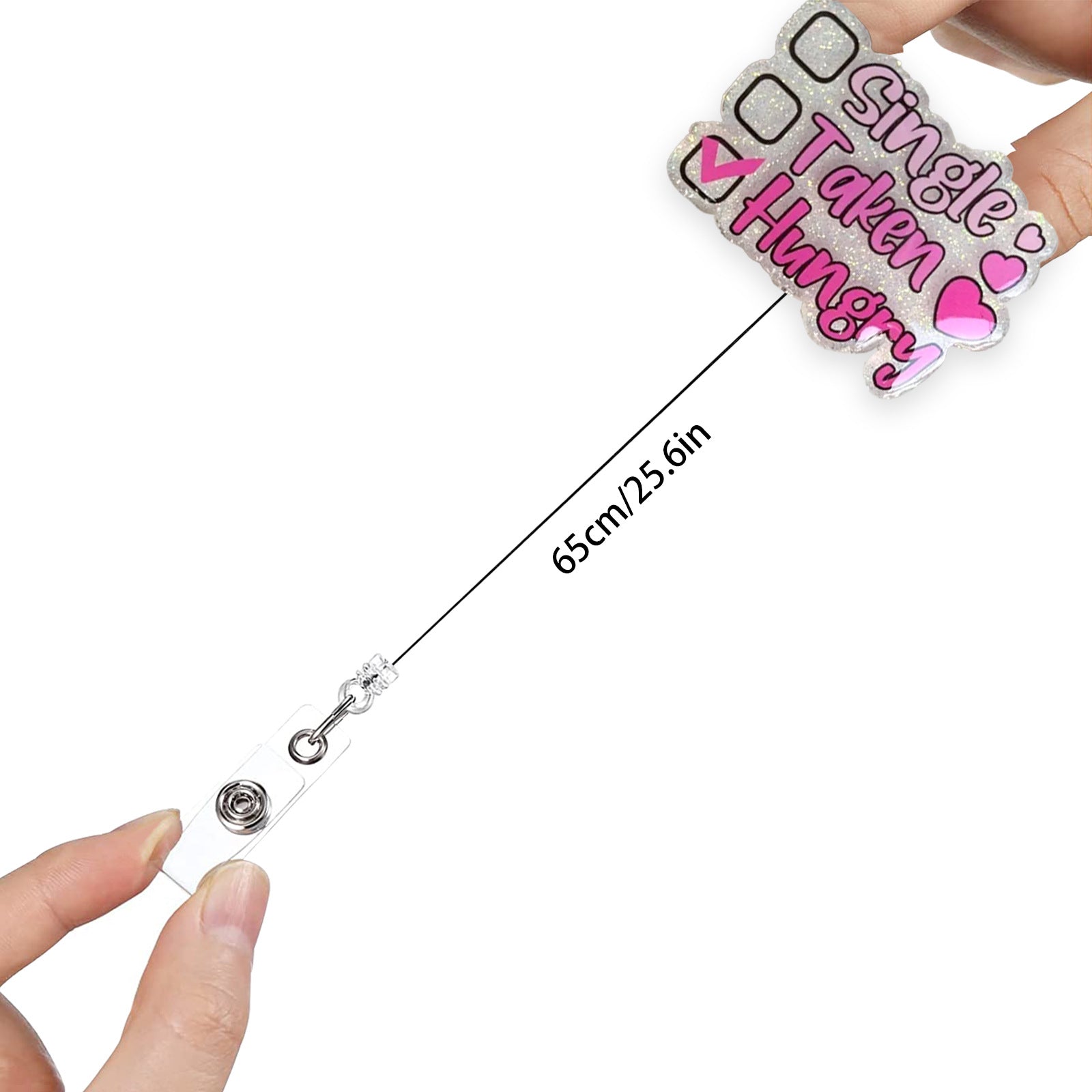 Wholesale Valentine' s Day  love letter heart-shaped acrylic Badge Reels