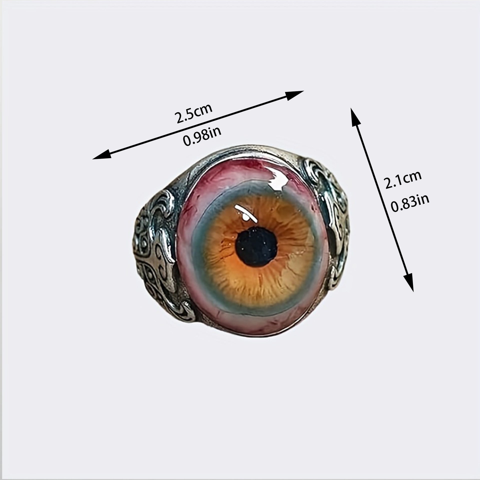 Wholesale Exaggerated Realistic Blood Red Eyeball Open Ring Domineering Retro Curtain Eye Ring