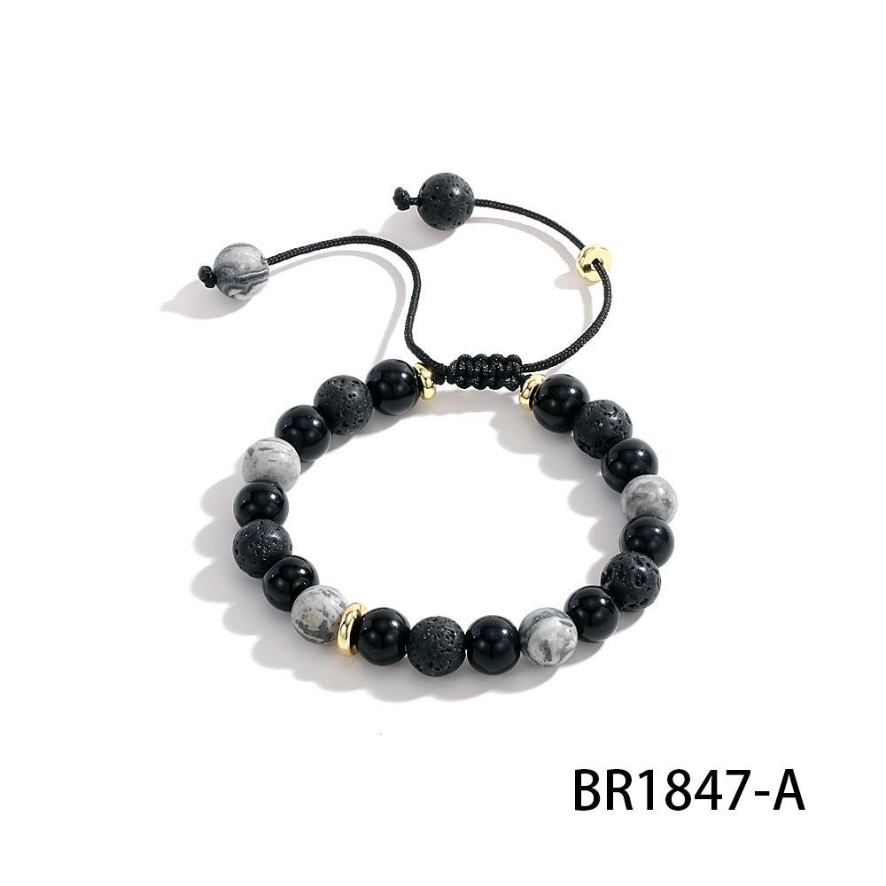 Wholesale Elegant and cool style,  cold style,  black,  white and gray color matching,  all-match pure hand-woven bracelet