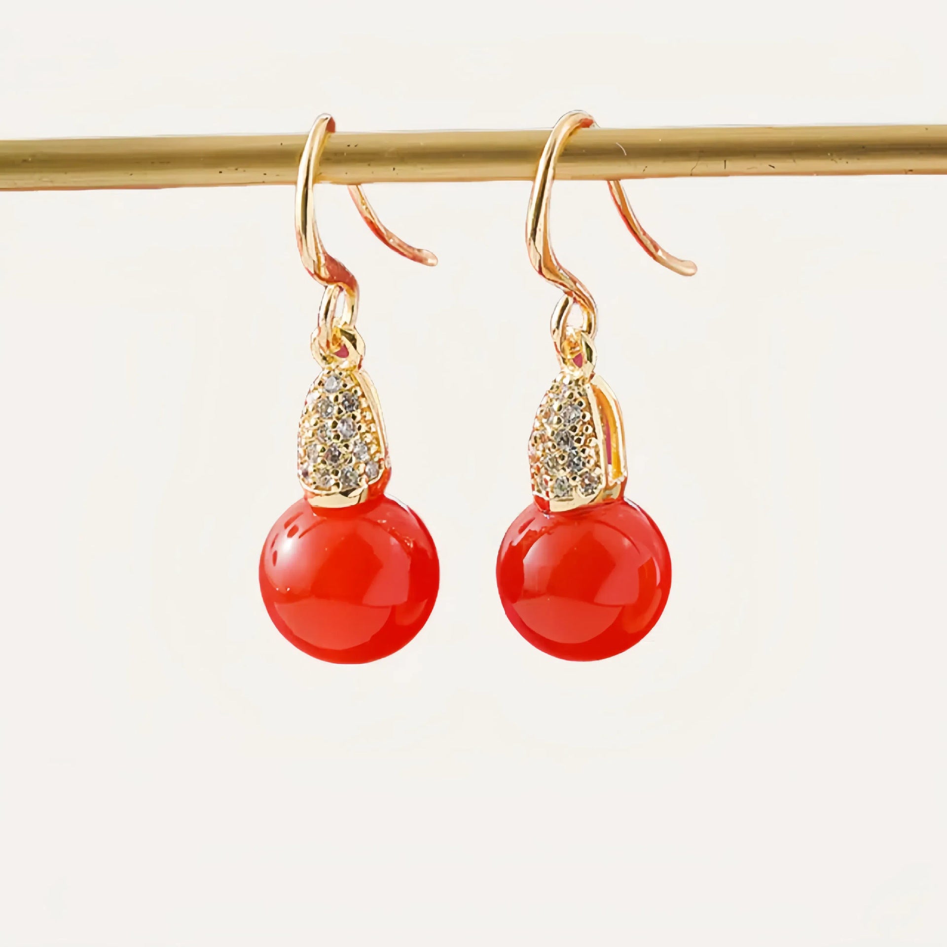 Wholesale  Copper Plated Real Gold Inlaid Zircon Earrings