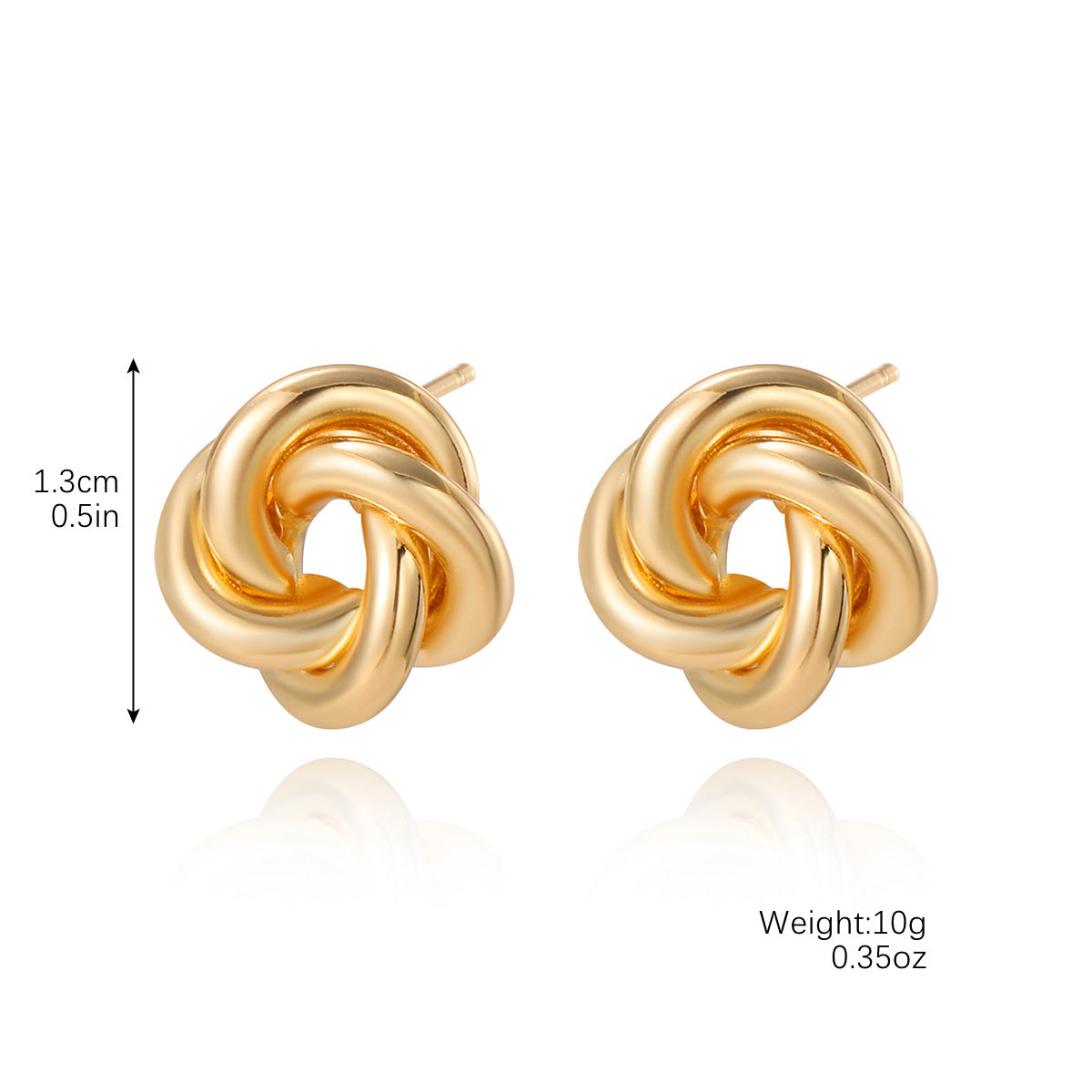 Wholesale Light Luxury Niche Knot Metal Gold Earrings