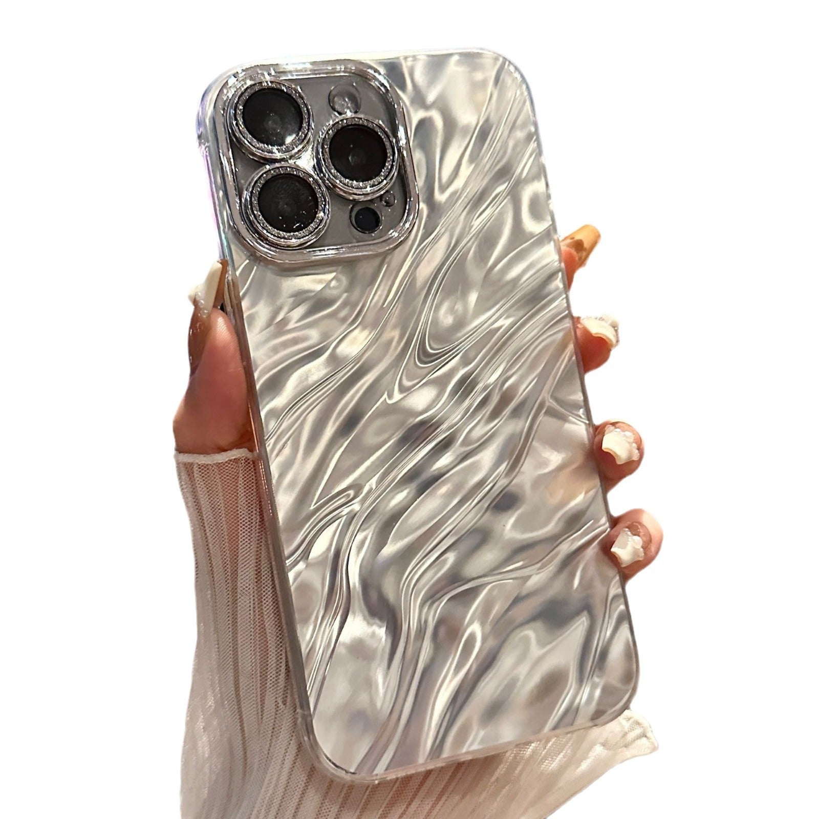 Wholesale Water Ripple Solid Color Glitter Phone Case ACC-PC-ShanShan003