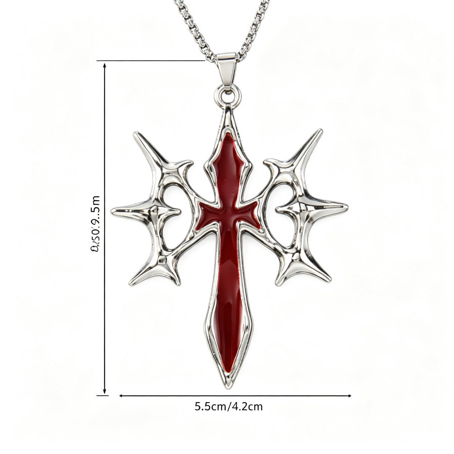 Wholesale Gothic Hip Hop Cross Necklace Silver Stainless Steel Men S Pendant Fashion Jewelry Gift