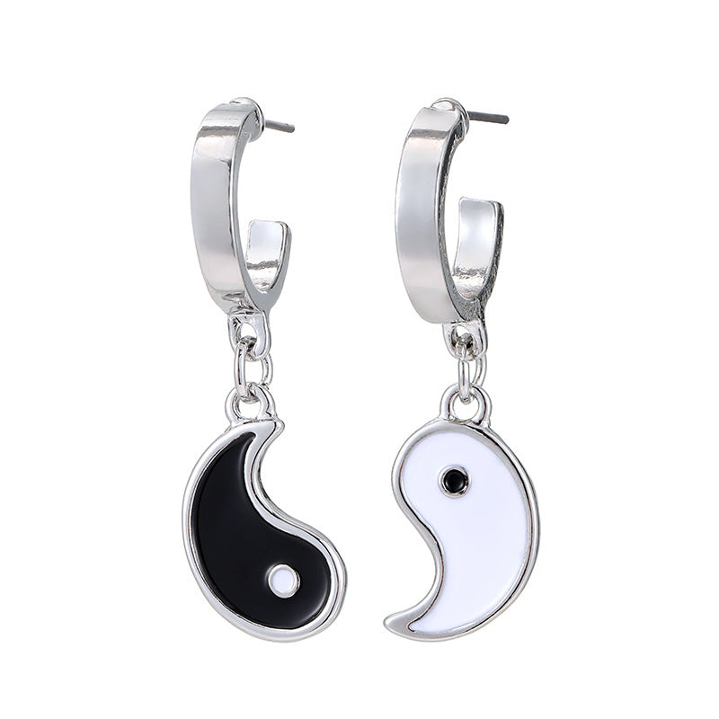 Wholesale  Drop Oil Black and White Couple Pendant Bracelet