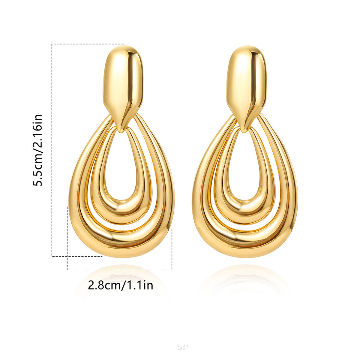 Wholesale light luxury stainless steel pendant earrings