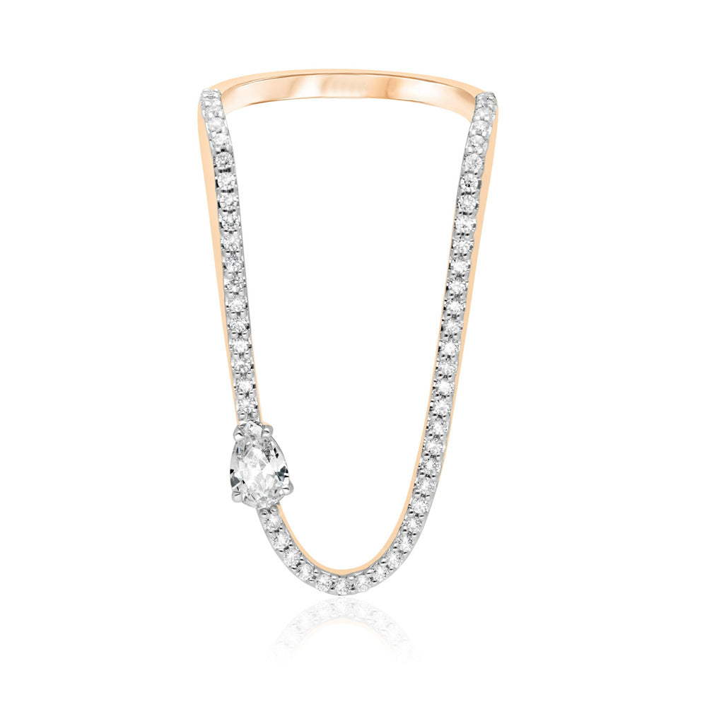 Wholesale U-shaped ring light luxury super sparkling diamond ring