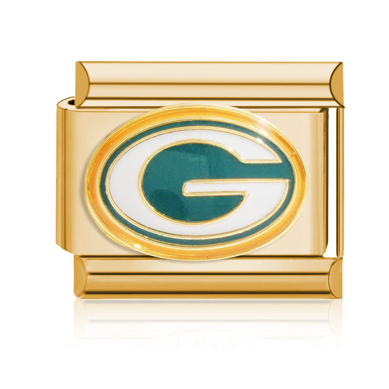 Wholesale 9mm Italian Charm Starter Bracelets DIY Rugby Stainless Steel Composable Bracelet