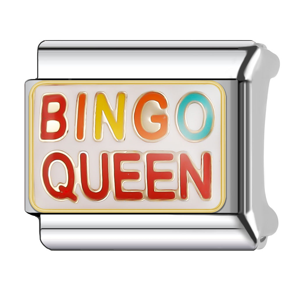 Wholesale Italian Charm Bracelet 9mm DIY Splicing English Series Stainless Steel Composable Bracelet