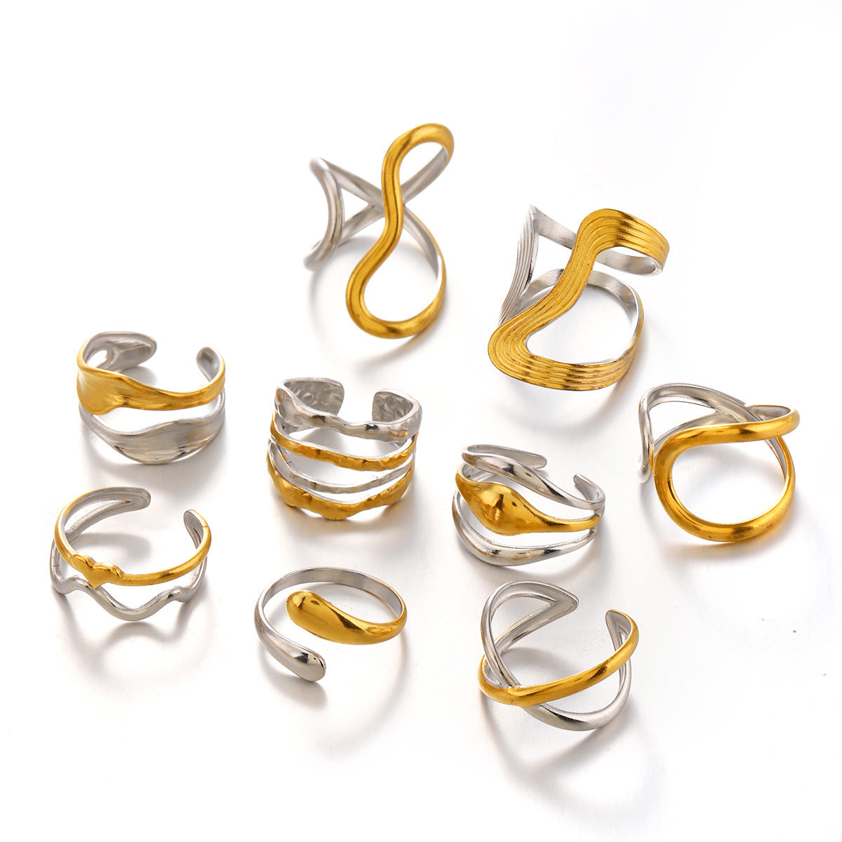 Wholesale Stainless Steel Contrast Color Ring for Women Fashion Accessory Everyday Wear