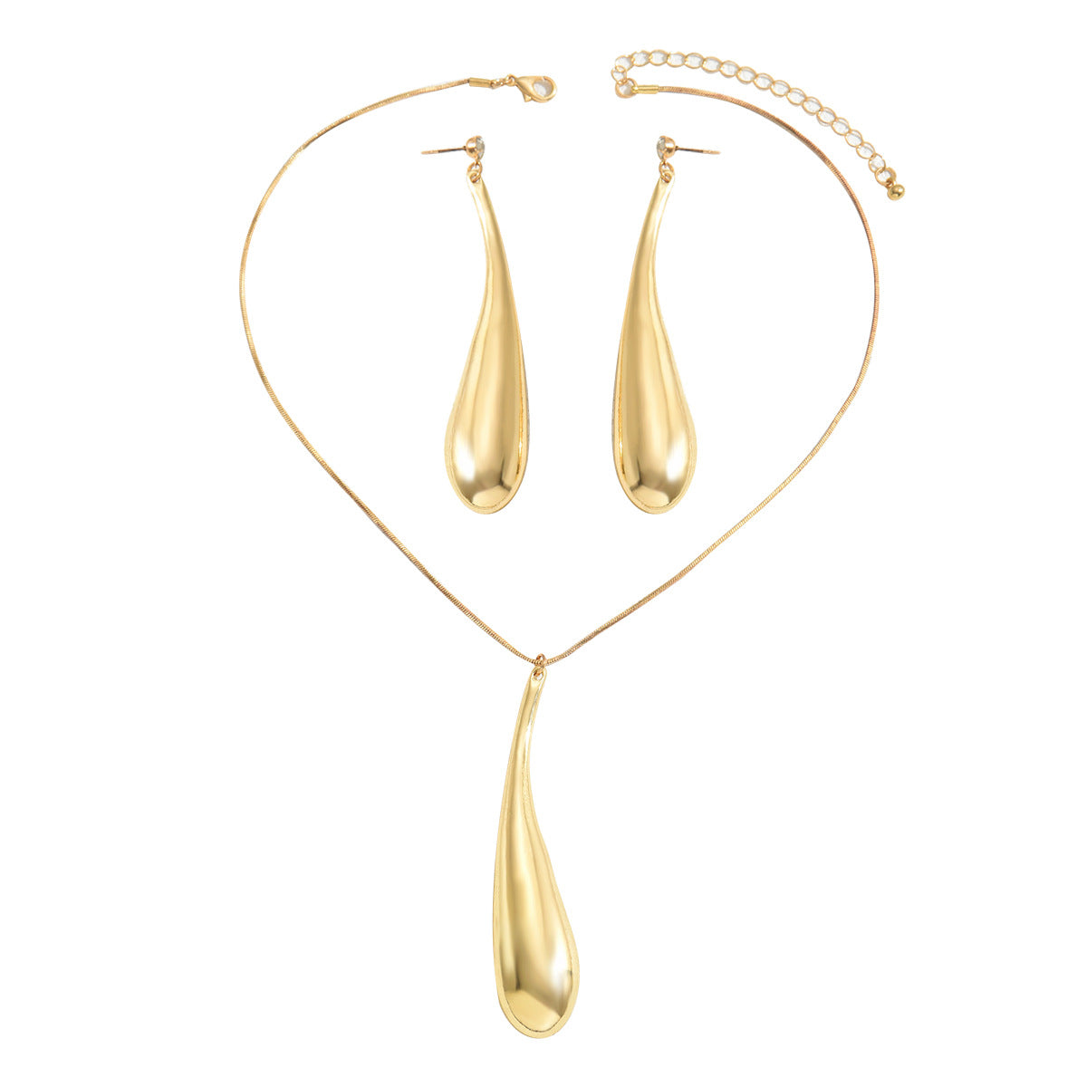 Wholesale Waterdrop Earrings Necklace Set Versatile Fashion Jewelry