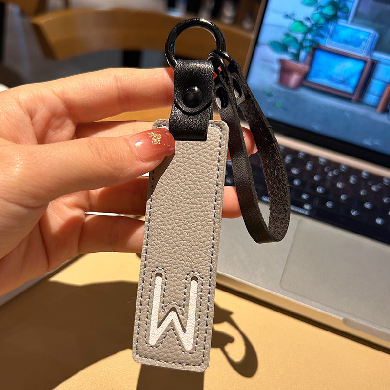 Wholesale Leather 26 Letter Keychain Chic Car Key Accessory Decorative Bag Charm