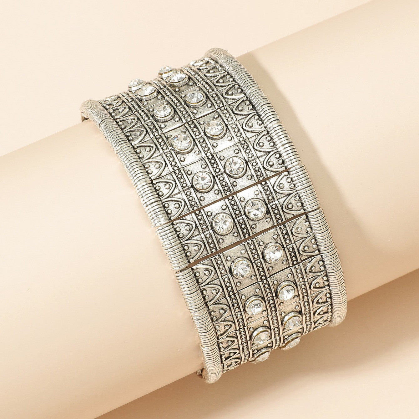 Wholesale Ethnic Style Retro Alloy Turquoise Elastic Bracelet Bohemian Bracelet ACC-BT-JunJie004