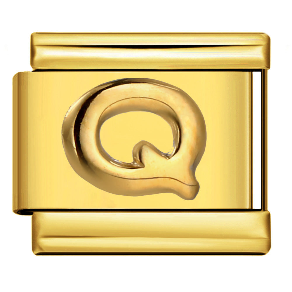 Wholesale Italian Charm Bracelet 9mm DIY Splicing Removable Raised Letters Stainless Steel Composable Bracelet