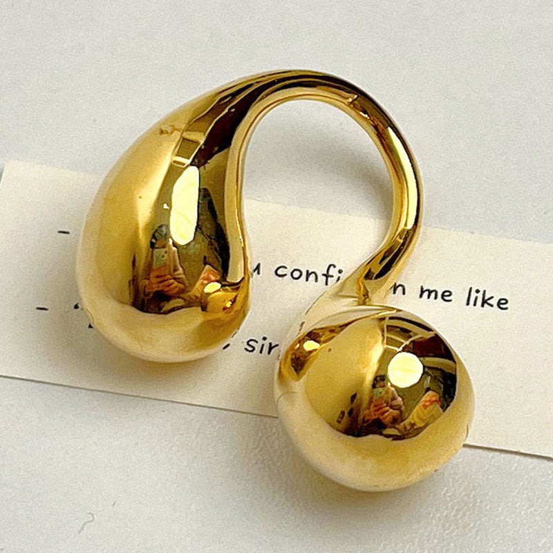 Wholesale Gold and Silver Drops Exaggerated Mirror Opening Copper Finger Adjustable Rings ACC-RS-SZL001