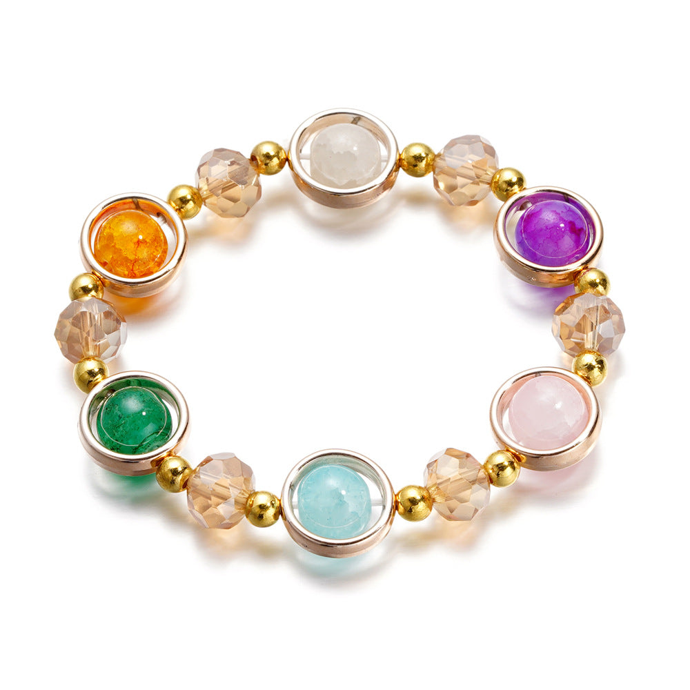 Wholesale Children S Blue And White Gradient Glass Bracelet Fashion Accessory For Everyday Wear