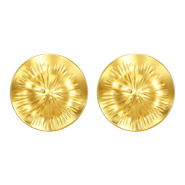 Wholesale Square Stripe Stainless Steel Light Luxury 18K Earrings ACC-ES-MuShan026