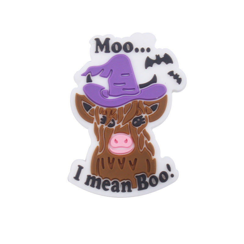 Wholesale 10pcs Cartoon Magic Cow Silicone Beads Focal Beads DIY Beadable Pen Accessories ACC-BDS-GuangTian022