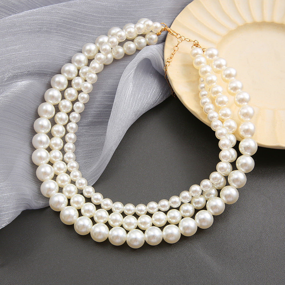 Wholesale pearl necklace multi-layer clavicle chain vintage necklace baroque necklace ACC-NE-Xiaoy003
