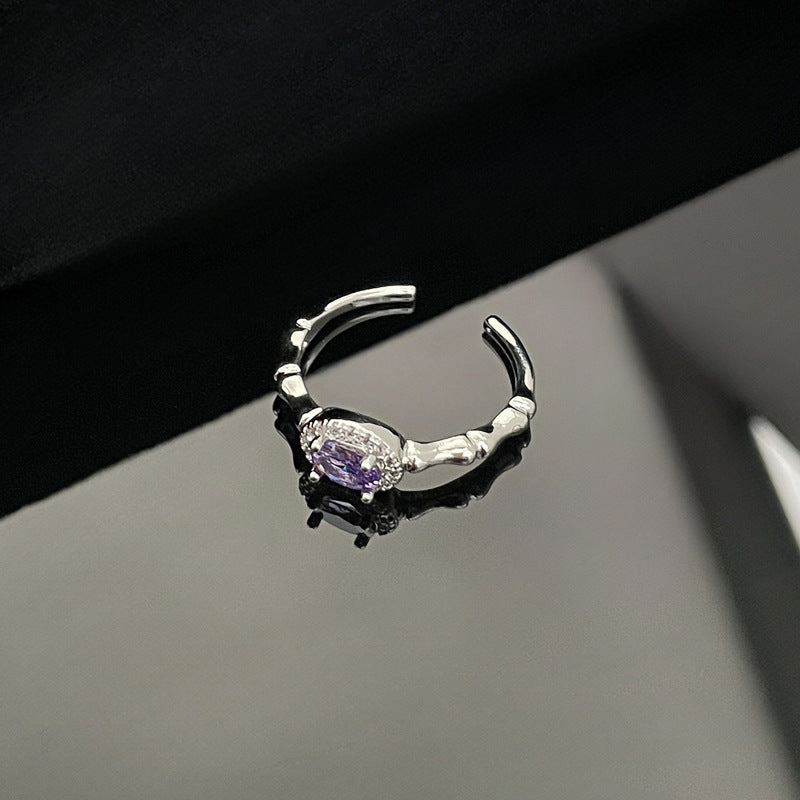 Wholesale  Geometric Purple Diamond Zircon Rings