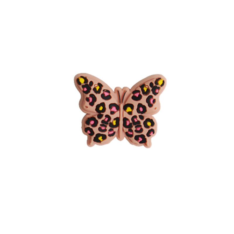 Wholesale 10pcs Leopard Print Butterfly Silicone Beads Focal Beads DIY Beading Accessories ACC-BDS-JIaHao011