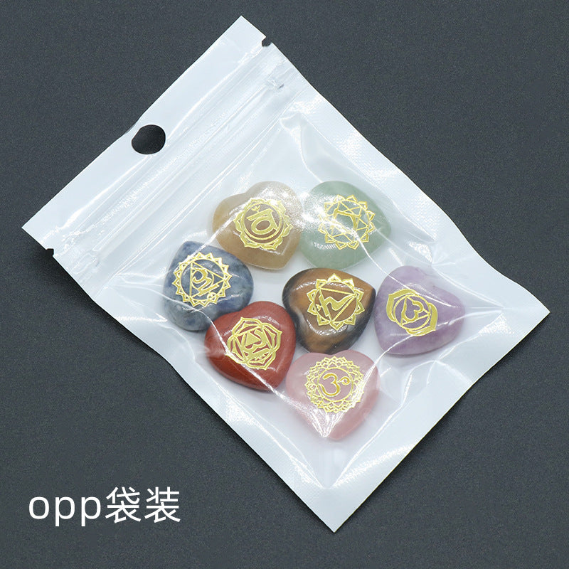 Wholesale 7pcs Love Symbol Natural Crystal Pendant ACC-PT-KeSuo003
