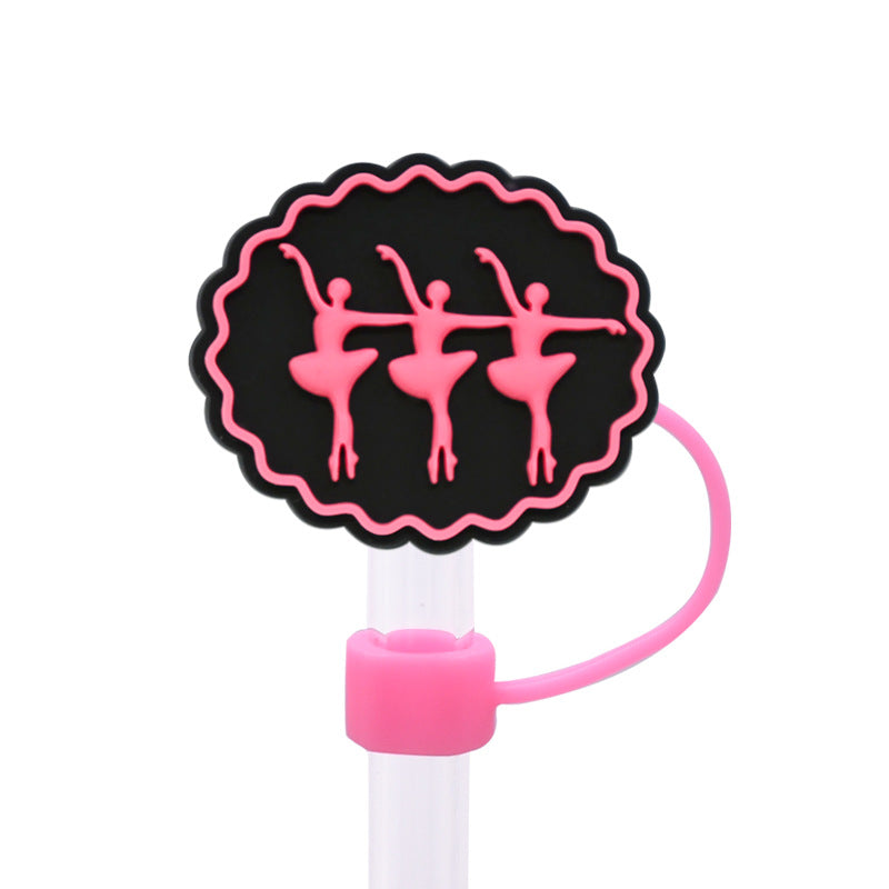 Wholesale Random 100pcs Ballet Series Straw Cover 10MM Straw Tube Cap