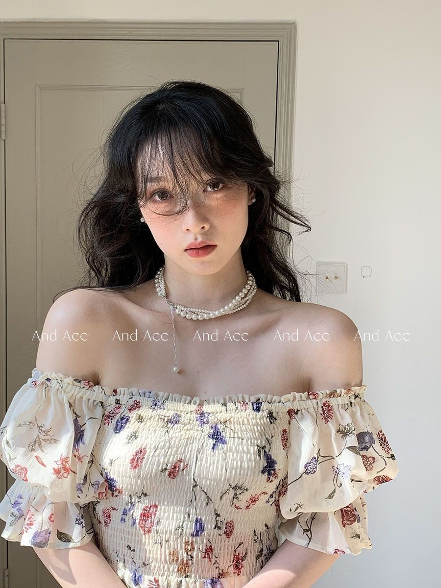 Wholesale Multi-layer glass pearl necklace