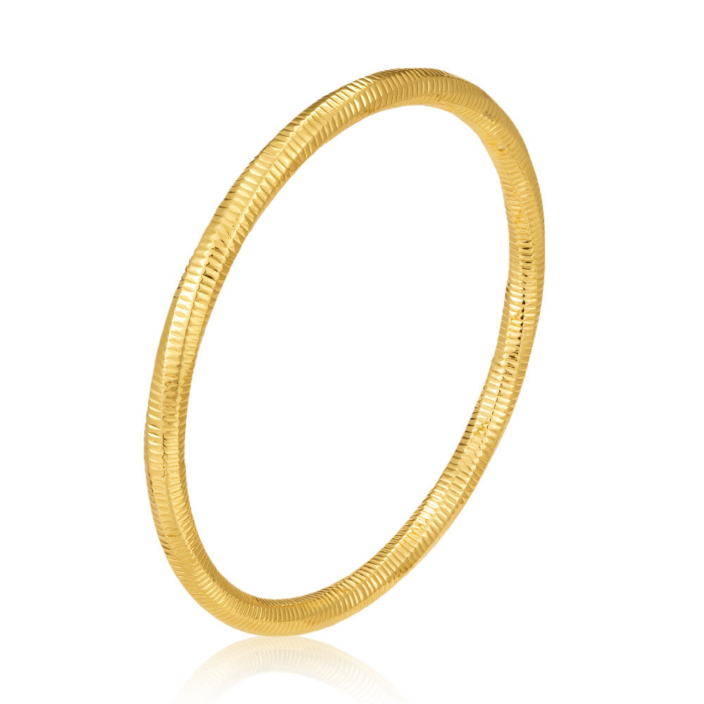 Wholesale European and American Style Hollow Bracelet Stainless Steel Gold Plated Boutique Resale Jewelry Accessory