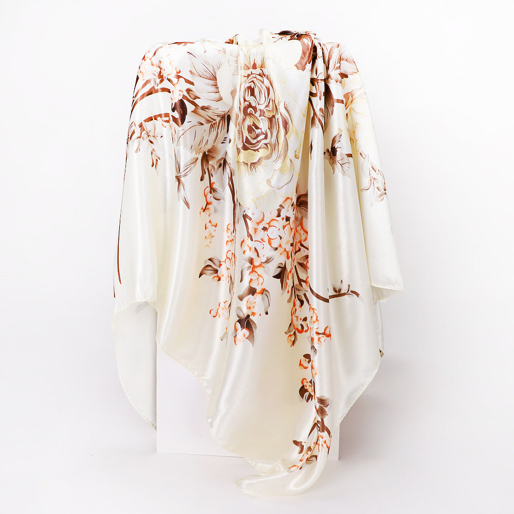 Wholesale Retro Printed Satin 90cm Silk Scarf