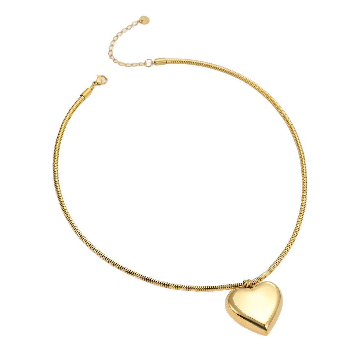 Wholesale Stainless steel simple love snake bone necklace