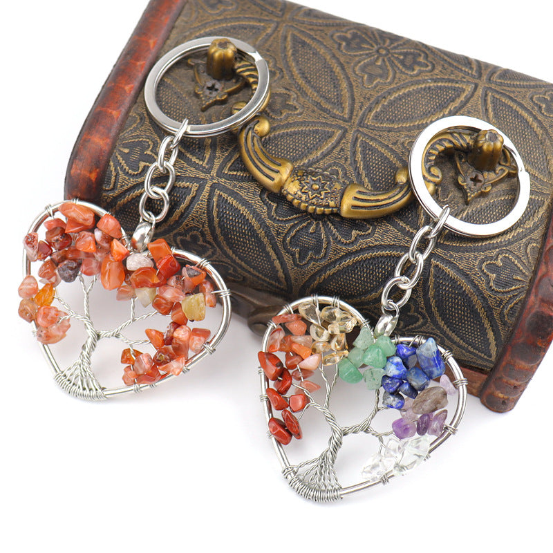 Wholesale Chic Crystal Heart Tree Keychain Pendant,  Decorative Bag Charm for Graduation Gift