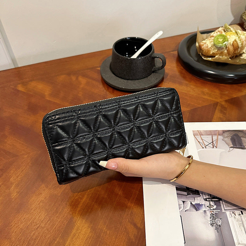 Wholesale PU Long Simple Clutch Bag Embroidery Thread Wallet ACC-WT-Kuans012