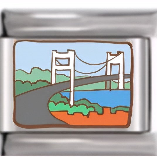 Wholesale Italian Charm Bracelet 9mm DIY Splicing Coffee Villa Stainless Steel Composable Bracelet