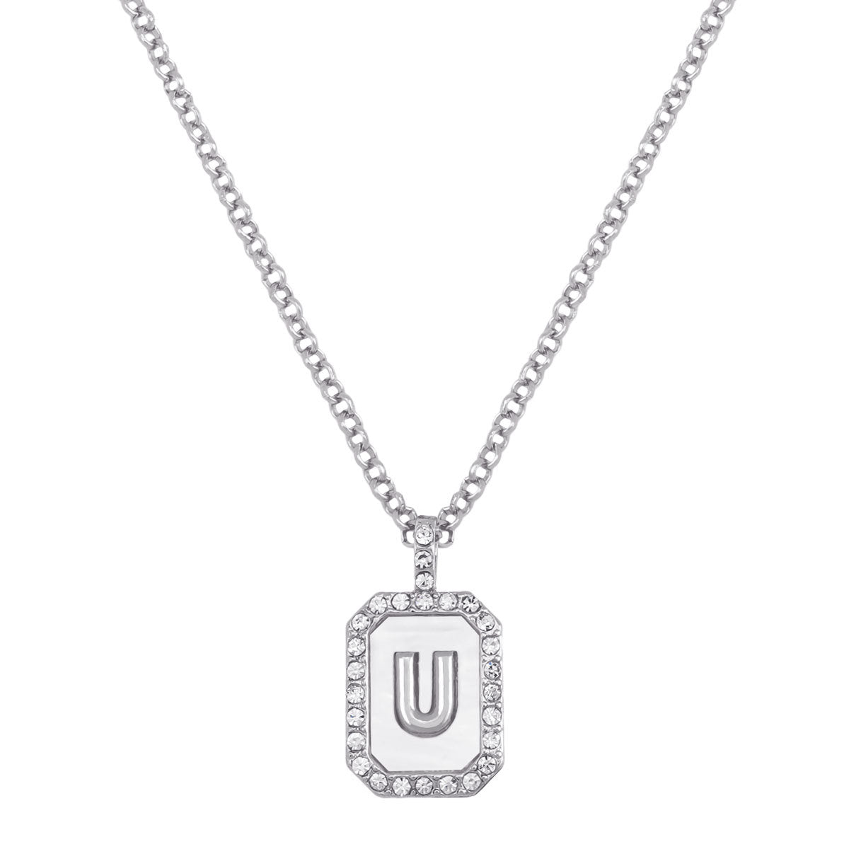 Wholesale Letter Diamond Set Alloy Necklace ACC-NE-JiaQi001