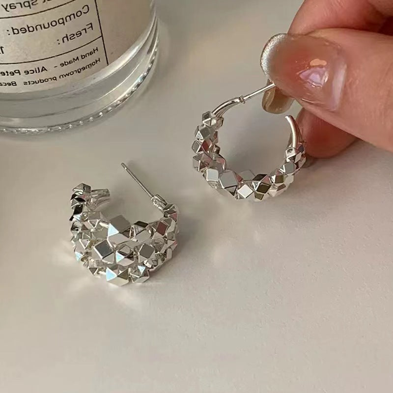 Wholesale Vintage Metal Multi-layer Broken Silver Earrings ACC-ES-MiYe006